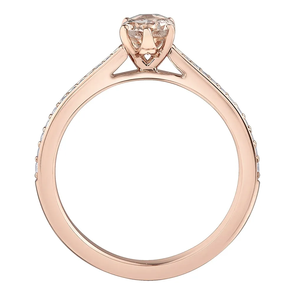 Stunning Morganite and Diamond Ring