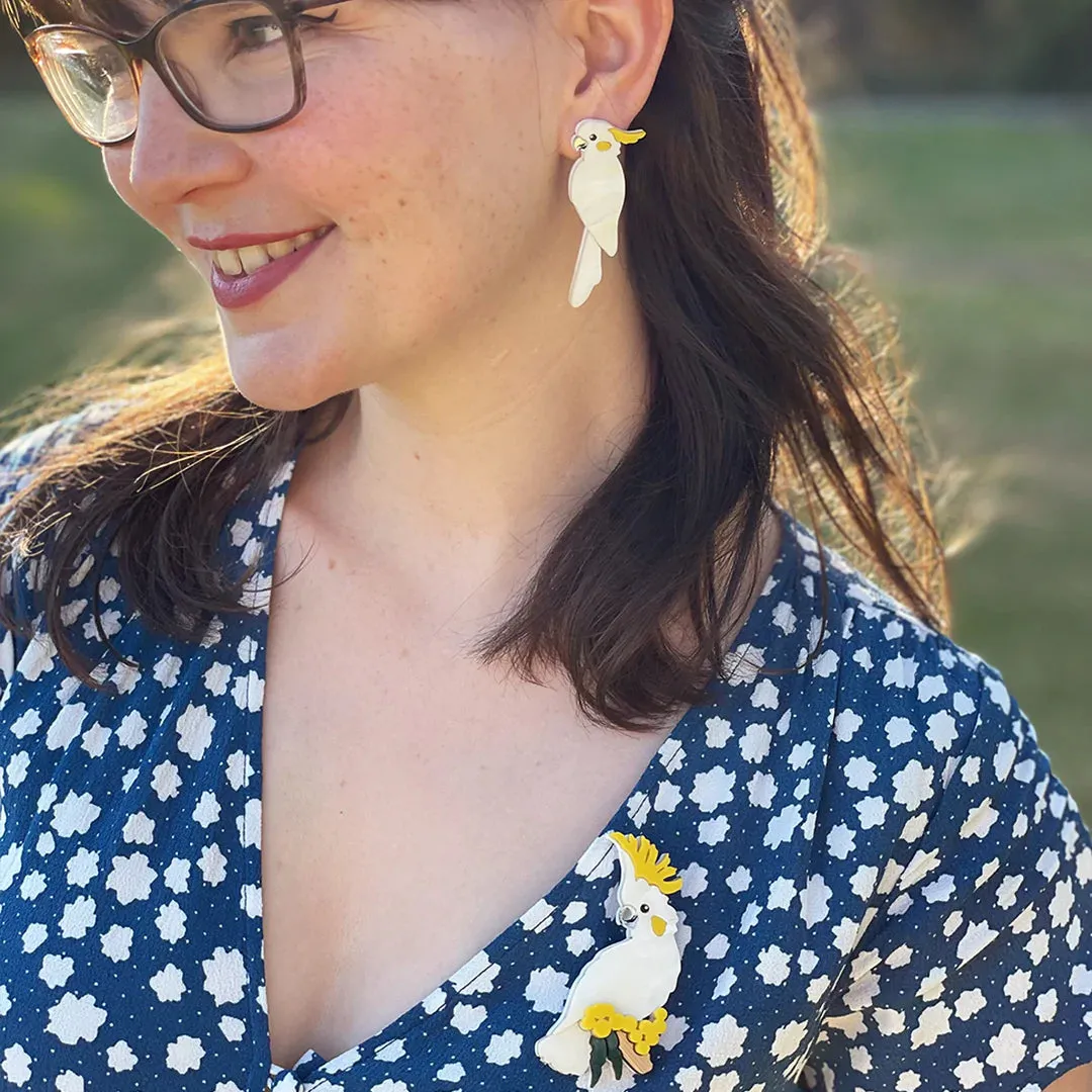 Sulphur-Crested Cockatoo Earrings