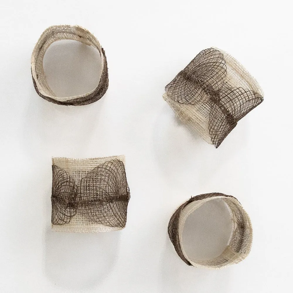 Taupe Poplar Leaf Napkin Rings | Set of 4