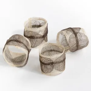 Taupe Poplar Leaf Napkin Rings | Set of 4