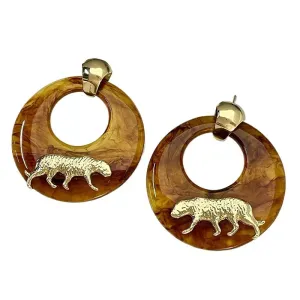 TEEK - Wild Cat Resin Circle Earrings