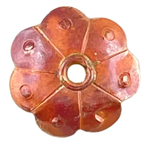 Textured Copper Flower Bead Cap