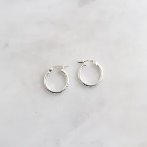 Thick 15mm Sterling Silver Tube Hoop