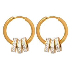 Three rings of bling gold earrings – Tarnish Proof Jewellery