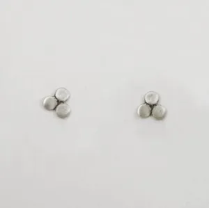 Tiny Triple Disc Stud - Sterling Silver