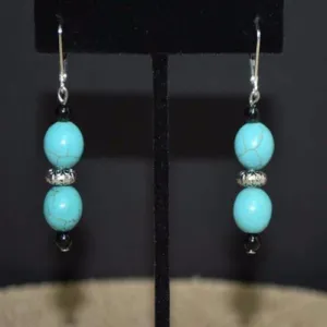 Turquoise Antique Silver Drop Earrings