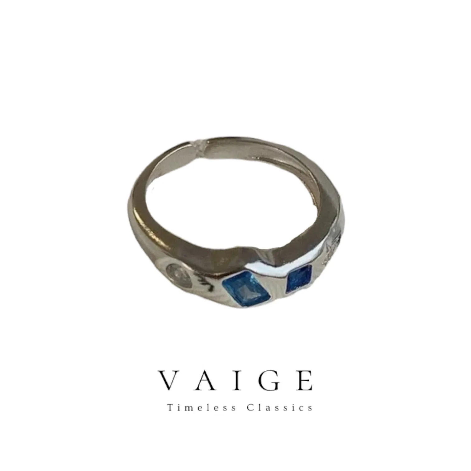 VAIGE Colorful Heart Gemstone Cocktail Rings in Sterling Silver