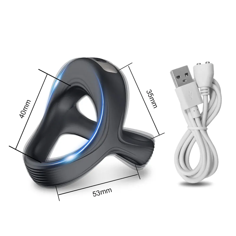 Versatile 3-in-1 Vibrating Penis Ring Male Sex Device with 10 Vibration Modes