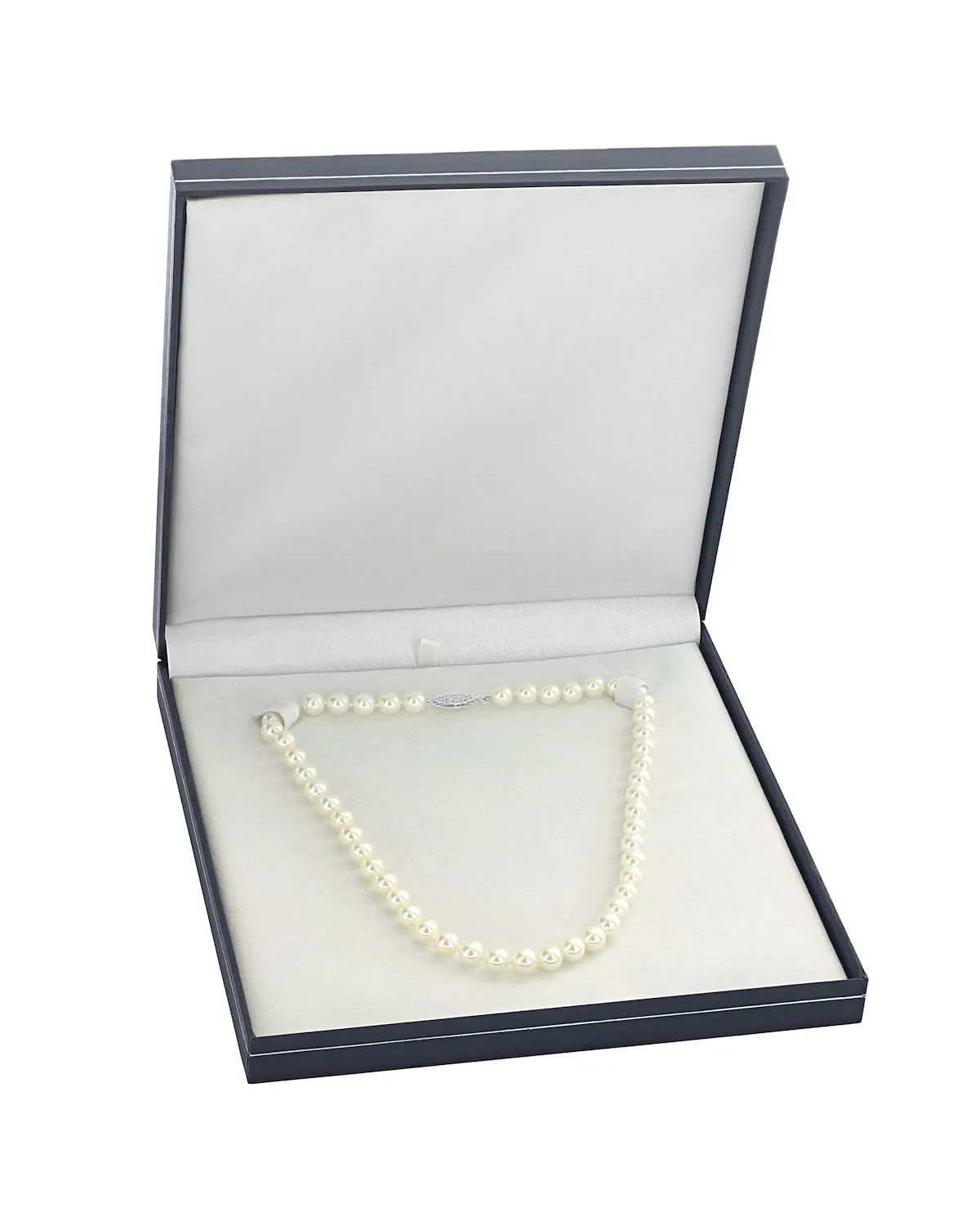 White Japanese Akoya Pearl Necklace, 6.5-7.0mm - AA  Quality