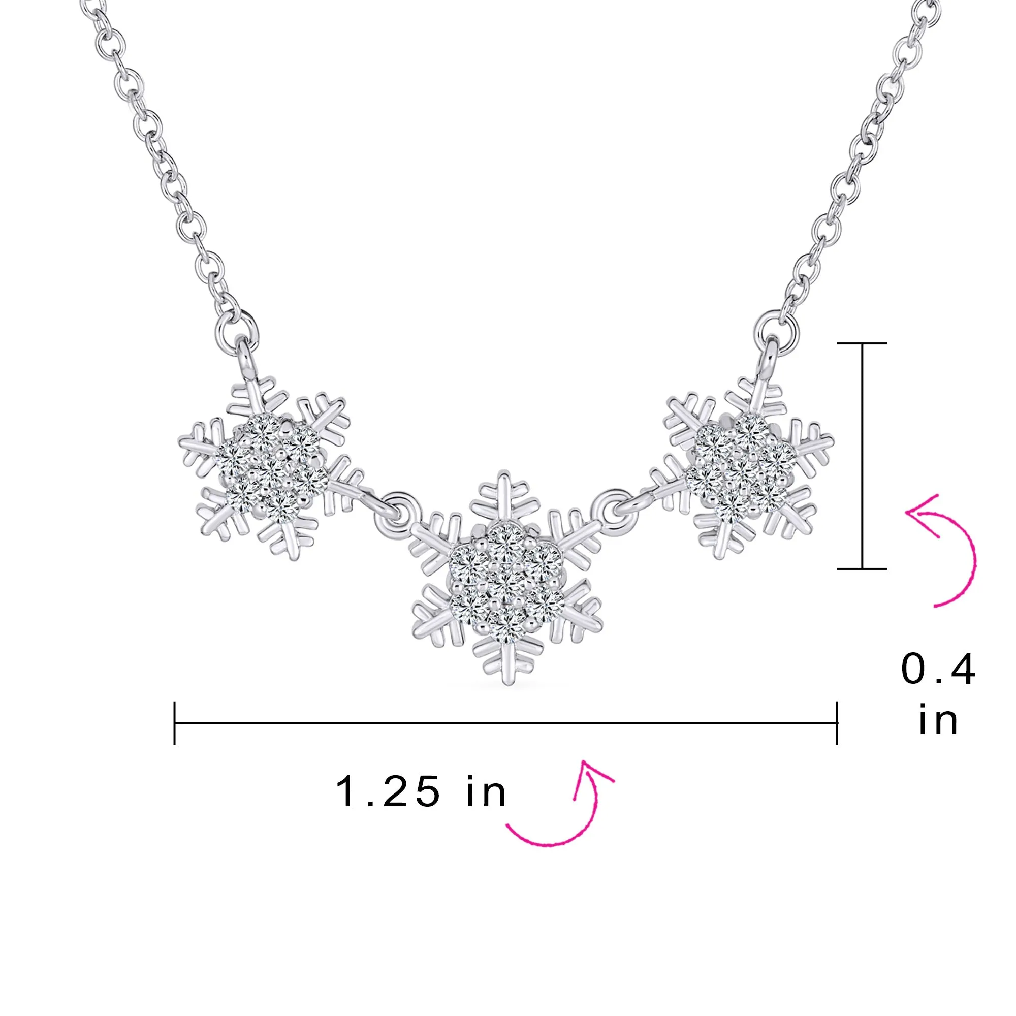 Winter Ice Blue Cubic Zirconia Snowflake Pendant Necklace in Sterling Silver