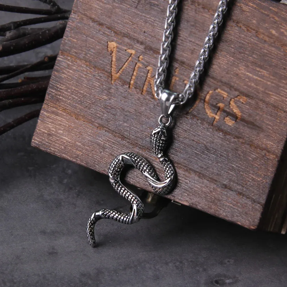 Witch Snake Serpent Amulet Magic Gothic Pagan Viking Necklace