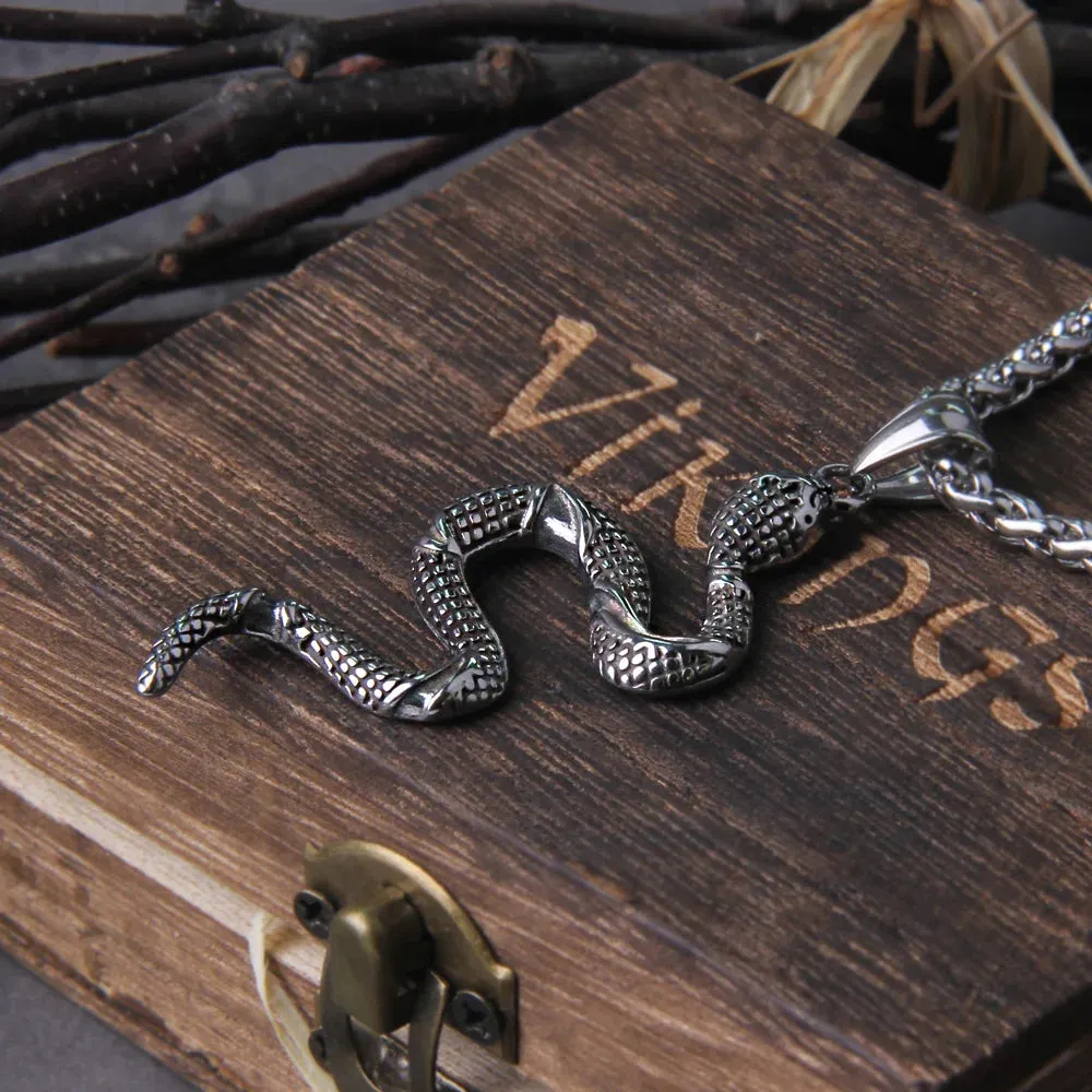 Witch Snake Serpent Amulet Magic Gothic Pagan Viking Necklace