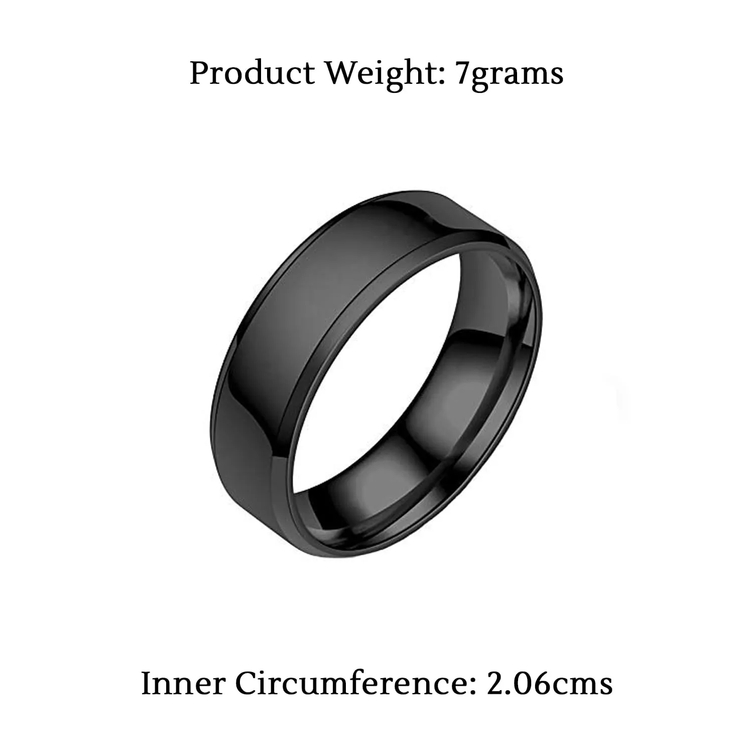 Yellow Chimes Black Toned Ring For Men | Pack of 1 Stainless Steel Band Ring | Black Finger Ring for Boys | Ideal Gift For Men and Boys