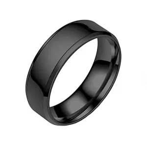 Yellow Chimes Black Toned Ring For Men | Pack of 1 Stainless Steel Band Ring | Black Finger Ring for Boys | Ideal Gift For Men and Boys