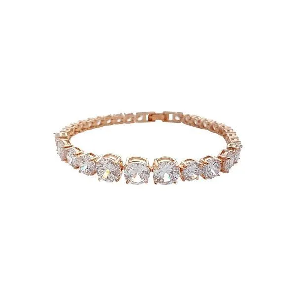 Yellow Gold Bracelet in Cubic Zirconia Nora